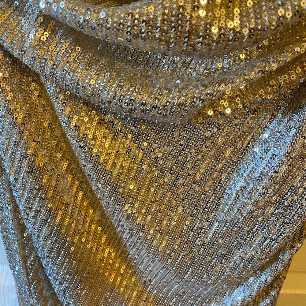 NWT Lavish Alice Stretch Sequin Bandeau Wrap Dress - Picture 6 of 7